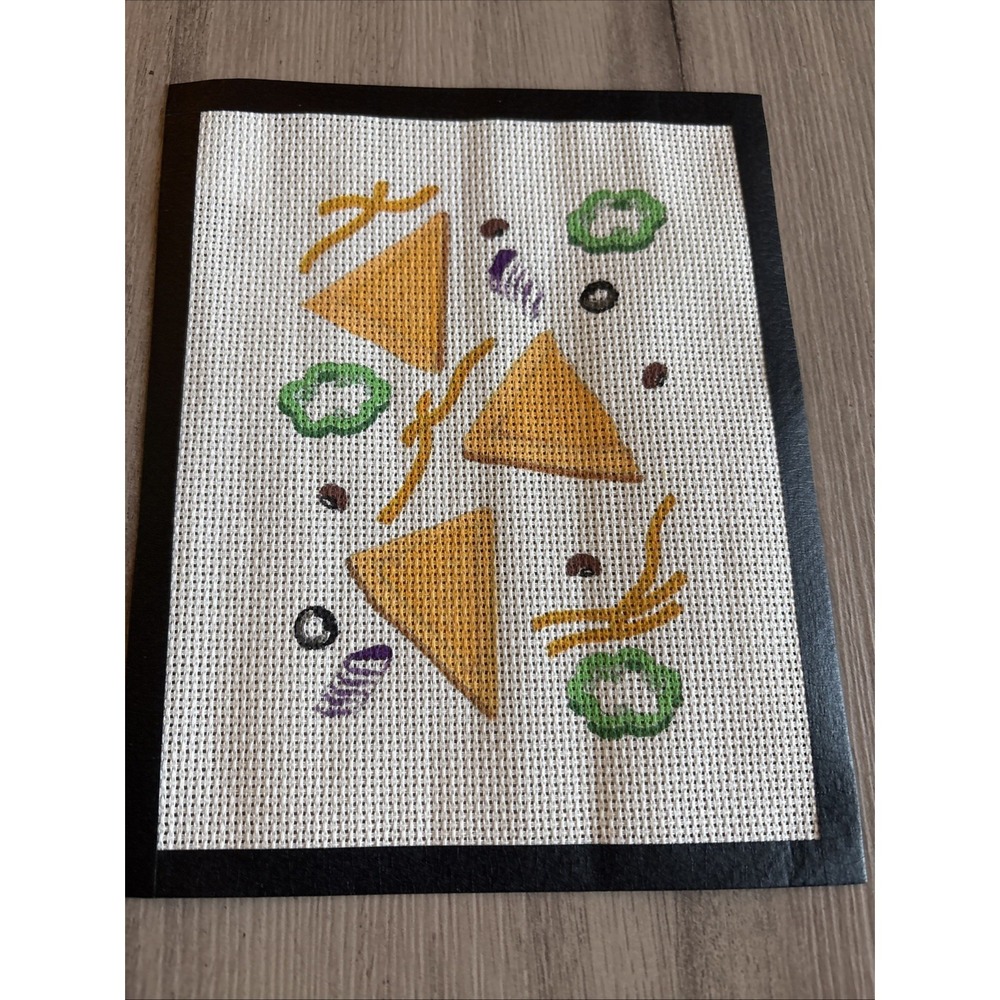 Deconstructed Nachos Hand Painted Needlepoint Canvas 6.5" x 8" 14 Mesh